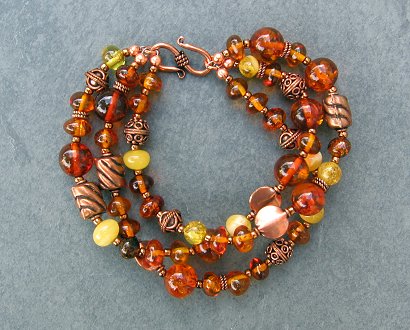 amber & copper bracelet