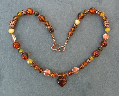 amber & copper necklace