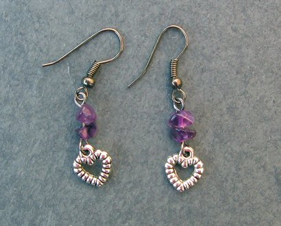 amethyst & Tibetan silver earrings