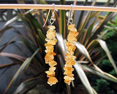 citrine gemstone stack earrings