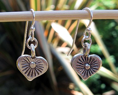 Thai Karen silver heart earrings