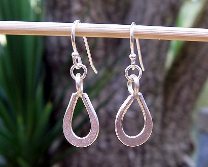 Thai Karen silver teardrop earrings