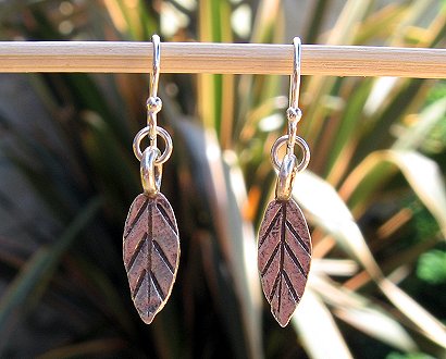 Thai Karen silver leaf earrings