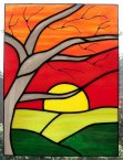 stained glass sunset panel