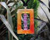 red agate & amethyst pendant